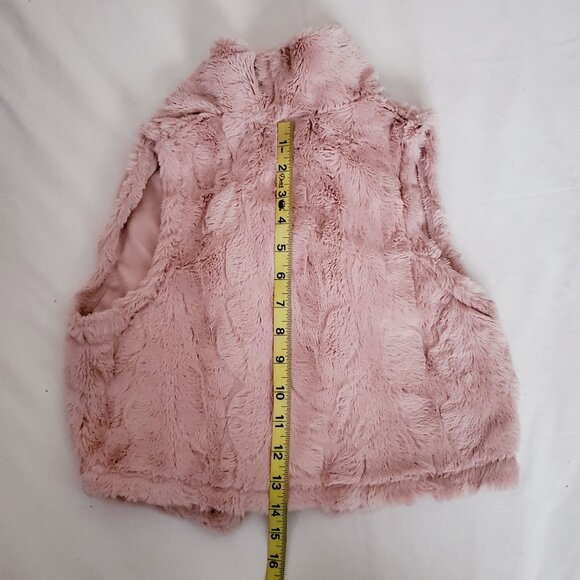 My Michelle Girls Kids Faux Fur Pink Fuzzy Drape Neck Vest Size Large/Size 14 - Picture 9 of 9